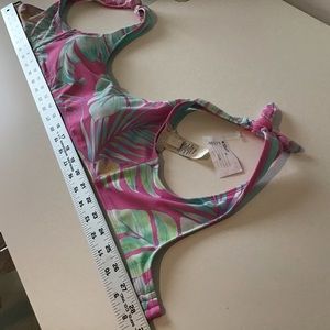 Swim Top Large Pink Aqua Tropical NWT Gianni Bini